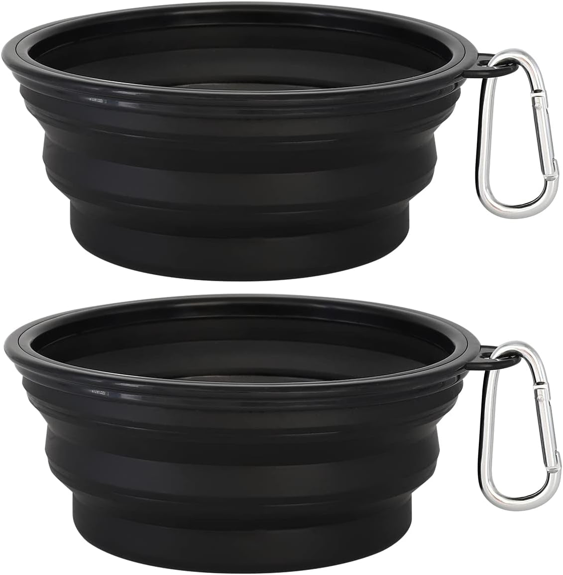 Large Collapsible Dog Bowls - 2 Pack, 34oz Foldable Travel Bowls for Pets, Portable Water and Food Dishes with Clasp, Ideal for Traveling, Walking, and Hiking