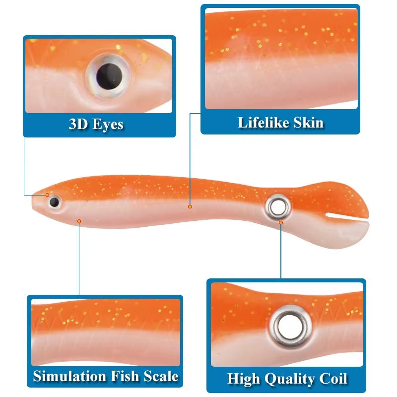 5Pcs Fishing Soft Lure Plastic Baits 2G/6G Bionic Fishing Bait Outdoor Fishing Supplies Soft Bait Fake Bait