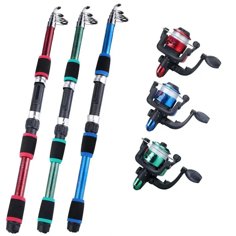 Ultimate Travel Fishing Kit: Telescopic Rod, Spinning Reel, Baits & Hooks Included!