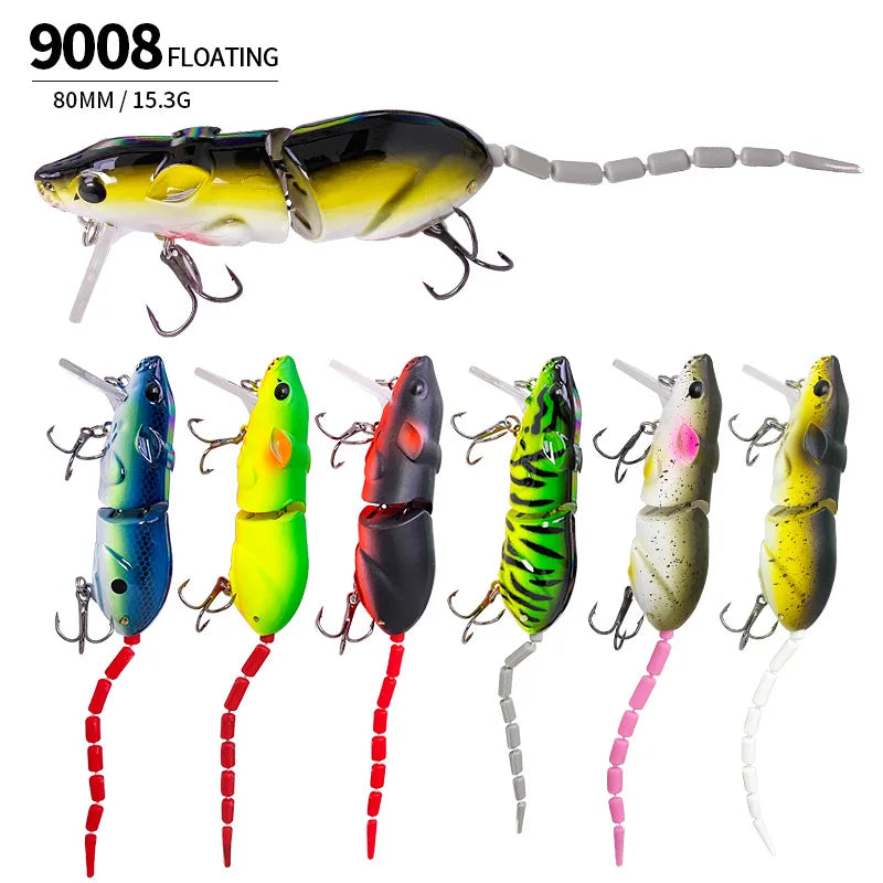 Biomimetic Mouse Minnow Lure Set - Premium 80mm/15.3g Long-Throw Pencil Minnows Perfect for Sea Bass and Black Fish Fishing