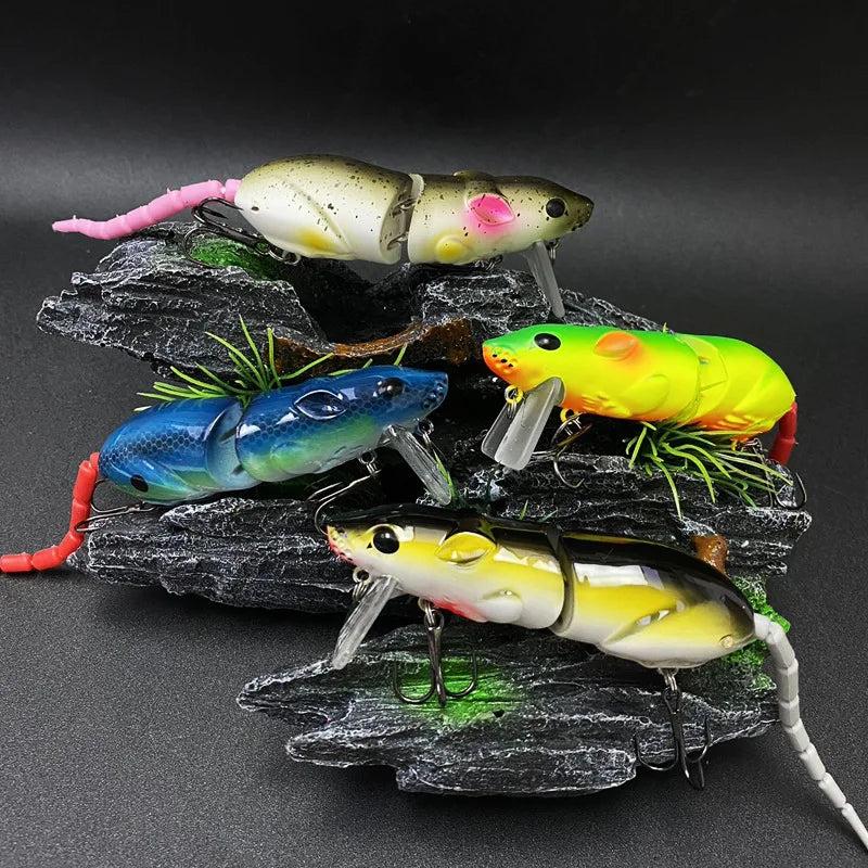 Artificial Rat Fishing Lure - 80mm 15g Vivid Plastic Crankbait for Pike Fishing Tackle Accessories