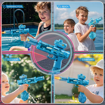 Unleash the Fun with Our Electric High-Pressure Water Gun! Experience Epic Outdoor Play with Continuous Light Spray and Flame Effects!