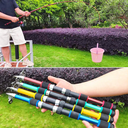 Santa King Fishing Rod Reel Combo- Fishing Full Kits with Telescopic Fishing Rod and Spinning Reel Baits Hooks Travel Pole Set