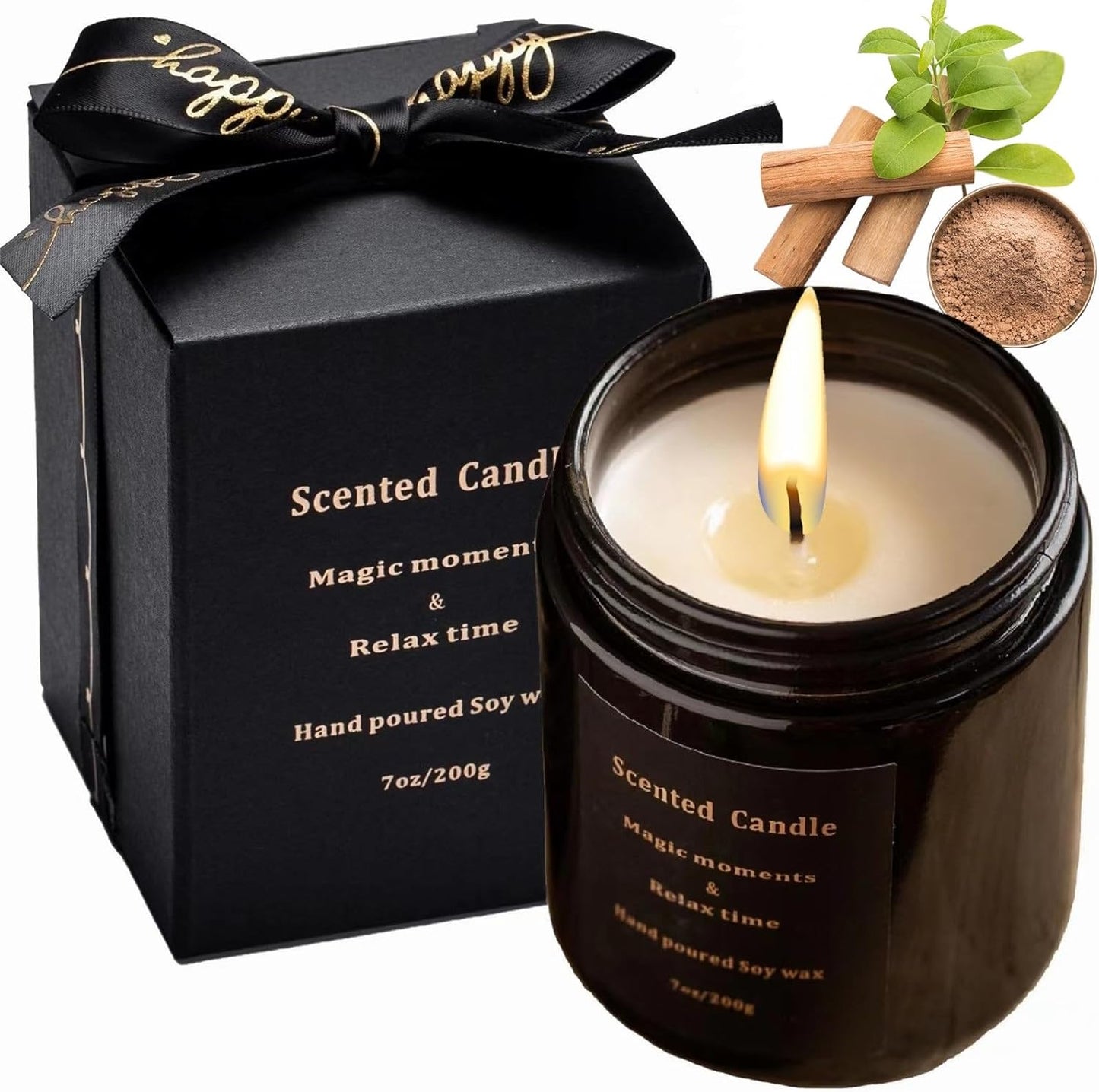 Sage Candle - Sage Candles for Cleansing, Soy Candles Non Toxic, Velas Aromáticas Para El Hogar, Strong Scented Candles, White Sage Candle, Mix Fragrance Smokeless 100% Natural 7Oz 40H(Sage &Sea Salt)