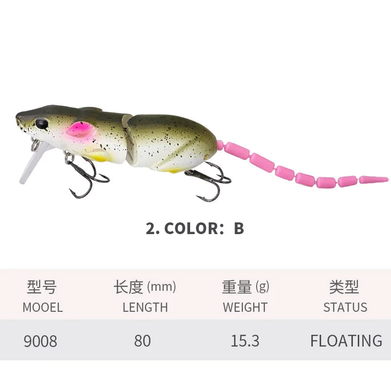 Biomimetic Mouse Minnow Lure Set - Premium 80mm/15.3g Long-Throw Pencil Minnows Perfect for Sea Bass and Black Fish Fishing