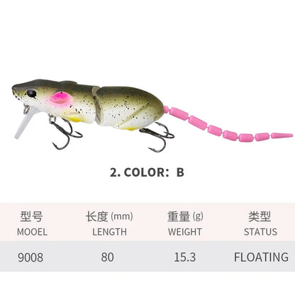 Biomimetic Mouse Minnow Lure Set - Premium 80mm/15.3g Long-Throw Pencil Minnows Perfect for Sea Bass and Black Fish Fishing