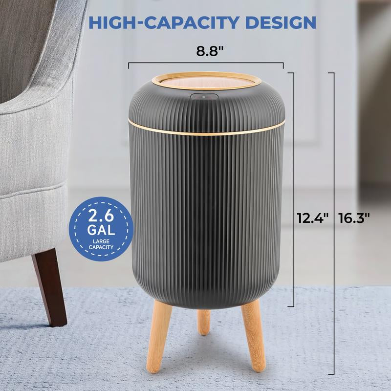 Effortlessly Clean & Elegant: Pukomc Touch-Free Motion Sensor Trash Can - Waterproof Waste Bin for Every Space