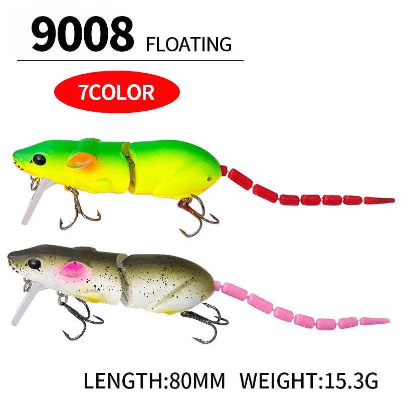 Biomimetic Mouse Minnow Lure Set - Premium 80mm/15.3g Long-Throw Pencil Minnows Perfect for Sea Bass and Black Fish Fishing