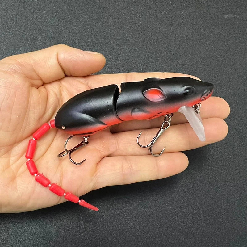 Artificial Rat Fishing Lure - 80mm 15g Vivid Plastic Crankbait for Pike Fishing Tackle Accessories