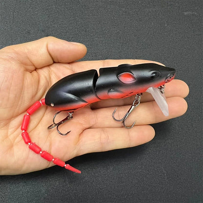 Artificial Rat Fishing Lure - 80mm 15g Vivid Plastic Crankbait for Pike Fishing Tackle Accessories