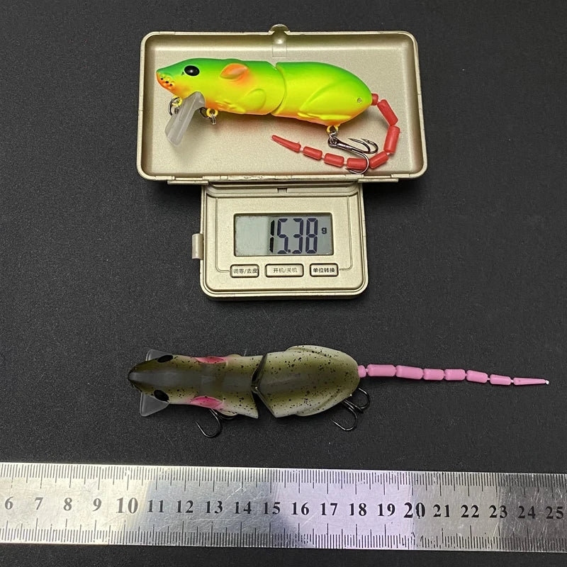 Artificial Rat Fishing Lure - 80mm 15g Vivid Plastic Crankbait for Pike Fishing Tackle Accessories