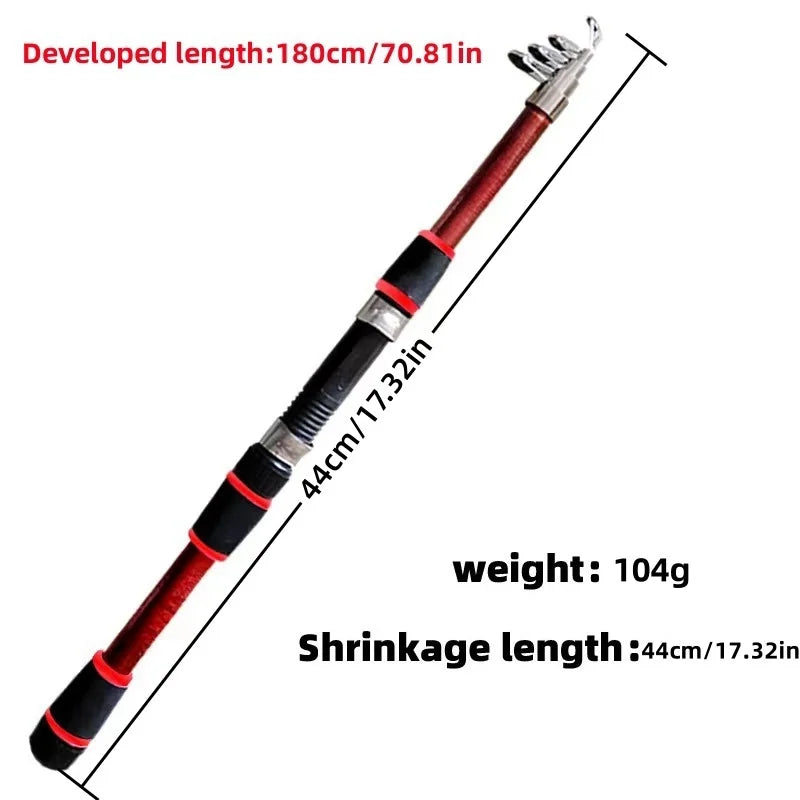 Ultimate Travel Fishing Kit: Telescopic Rod, Spinning Reel, Baits & Hooks Included!