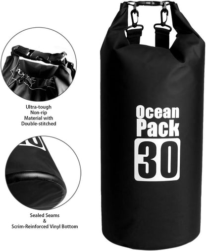 Floating Waterproof Dry Sack - Available in 2L, 5L, 10L, 20L, and 30L for Boating, Kayaking, Hiking, Snowboarding, Camping, Rafting, Fishing, and Backpacking