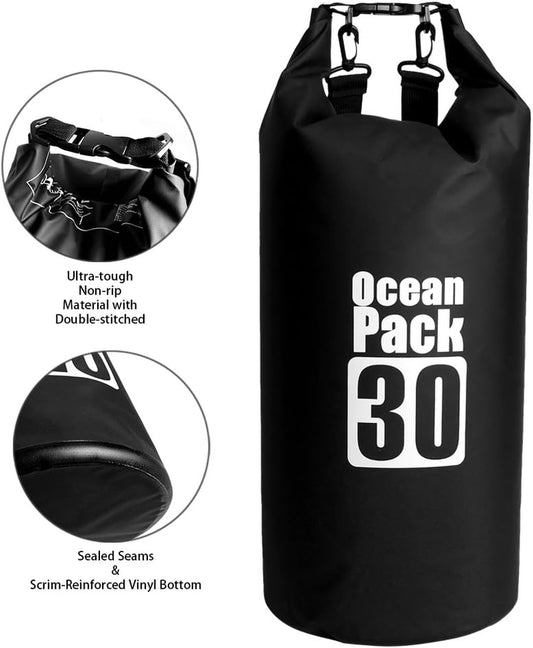 Floating Waterproof Dry Sack - Available in 2L, 5L, 10L, 20L, and 30L for Boating, Kayaking, Hiking, Snowboarding, Camping, Rafting, Fishing, and Backpacking