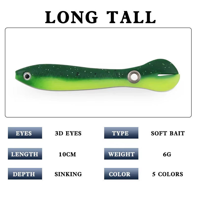 5Pcs Fishing Soft Lure Plastic Baits 2G/6G Bionic Fishing Bait Outdoor Fishing Supplies Soft Bait Fake Bait