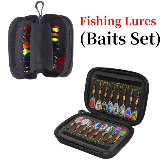 Fishing Spoon Lure Set - Metal Baits for Trout and Bass Fishing, Available in 5, 16, or 20 Pieces with Storage Case